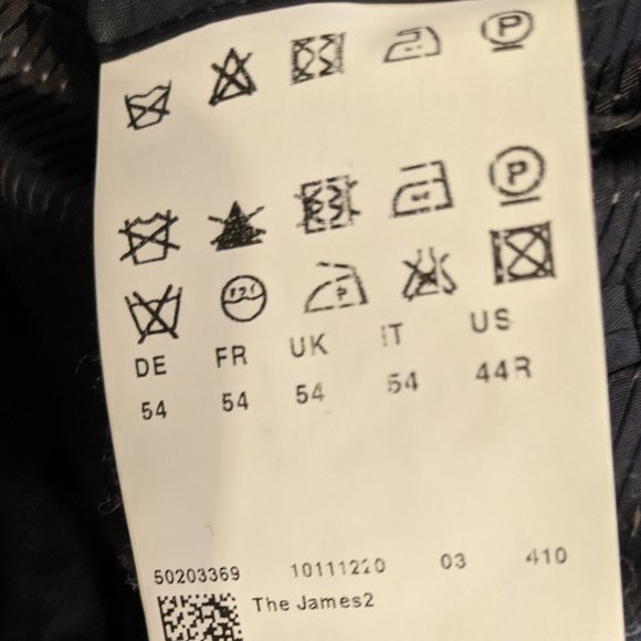 Hugo Boss Dark Navy Virgin Wool Blazer PTP 22" Size 44 Regular - Picture 5 of 7